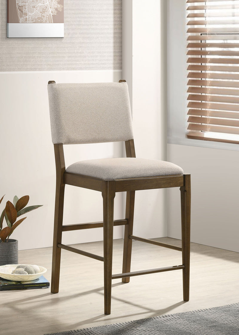 Silla auxiliar de mostrador tapizada Ottowa, marrón (juego de 2)