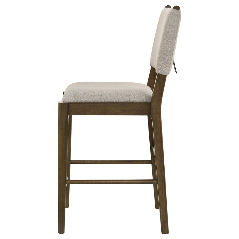 Silla auxiliar de mostrador tapizada Ottowa, marrón (juego de 2)