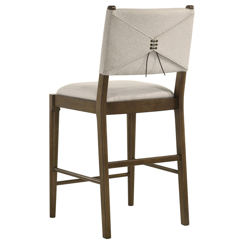 Silla auxiliar de mostrador tapizada Ottowa, marrón (juego de 2)