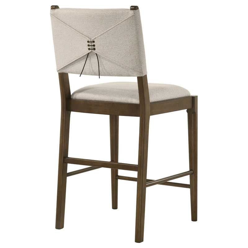 Silla auxiliar de mostrador tapizada Ottowa, marrón (juego de 2)