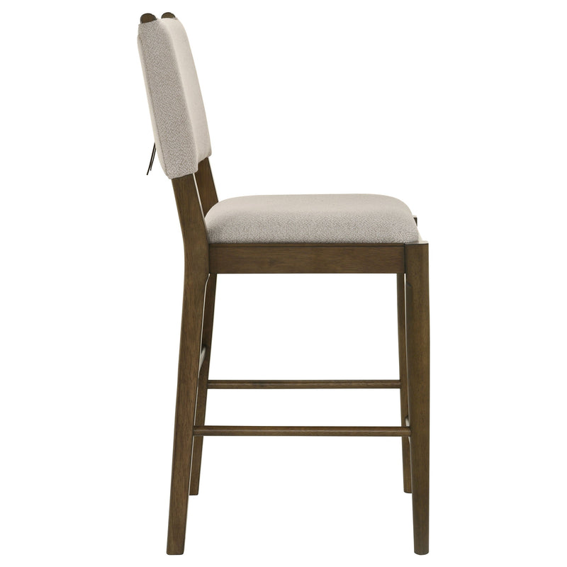 Silla auxiliar de mostrador tapizada Ottowa, marrón (juego de 2)