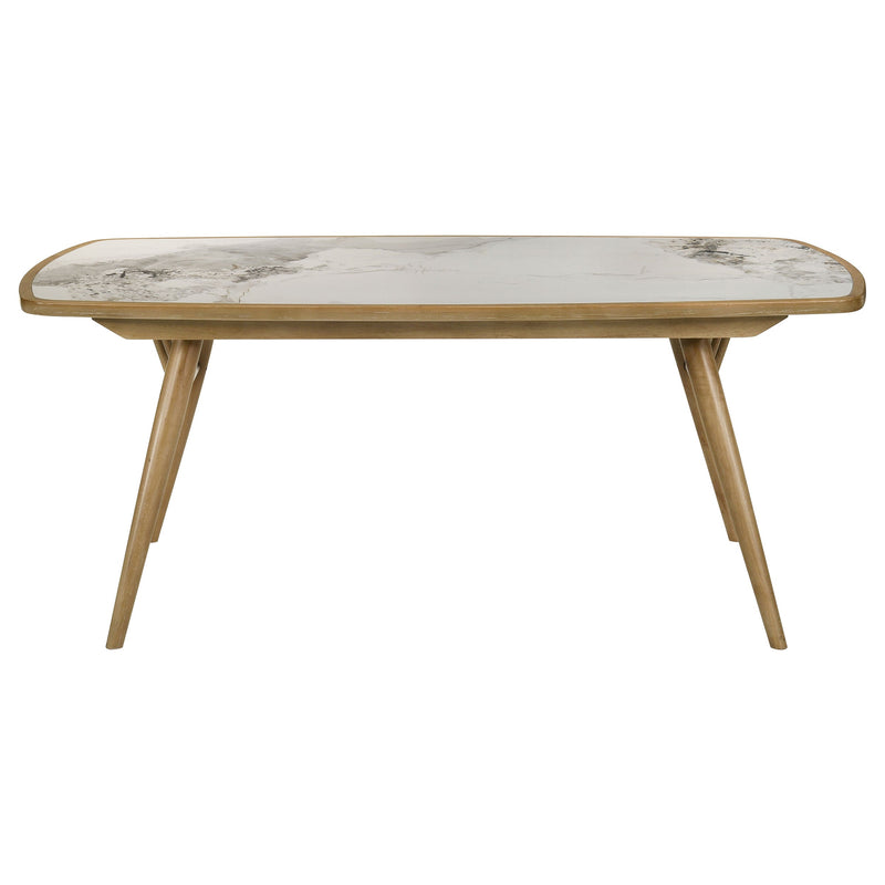 Juego de comedor rectangular Croyden de 7 piezas, madera natural envejecida
