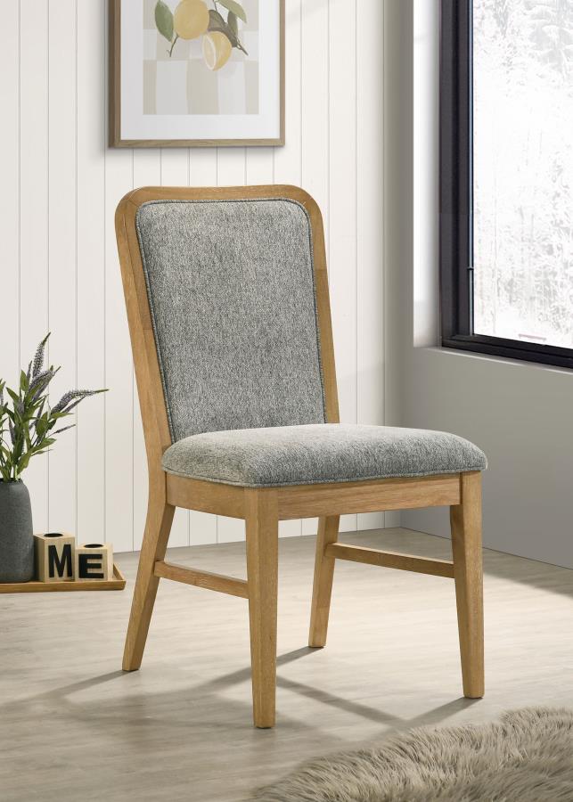 Silla auxiliar de comedor Croyden, color natural envejecido (juego de 2)