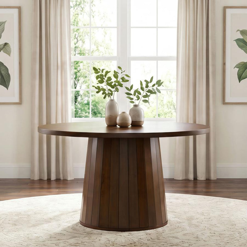 Galindo 52-inch Round Walnut Veneer Dining Table