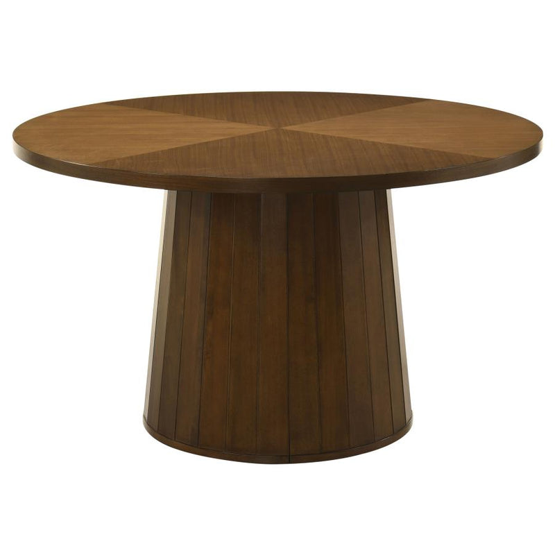 Galindo 52-inch Round Walnut Veneer Dining Table