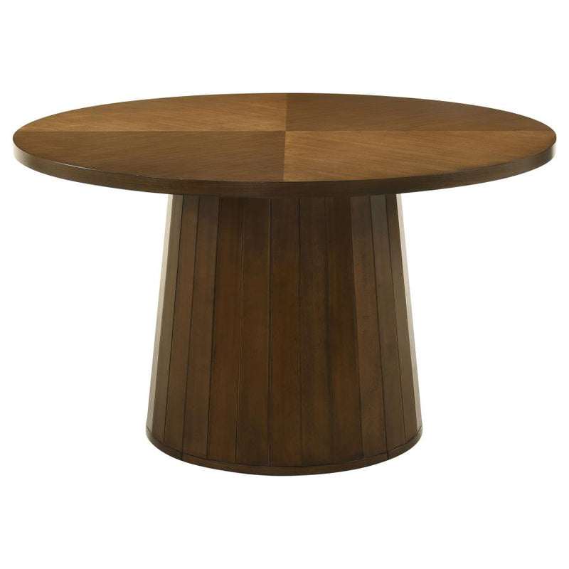 Galindo 52-inch Round Walnut Veneer Dining Table