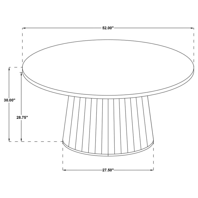 Galindo 52-inch Round Walnut Veneer Dining Table