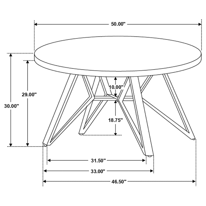 Neil  Round Dining Set Concrete and Grey