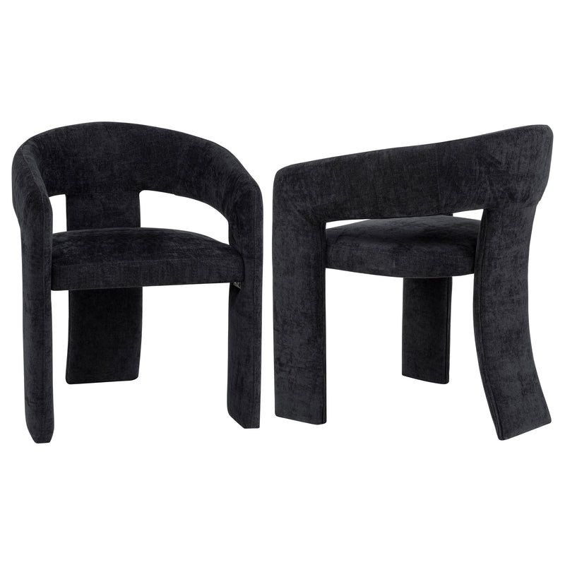 Sillón de comedor tapizado Carlow negro (juego de 2)