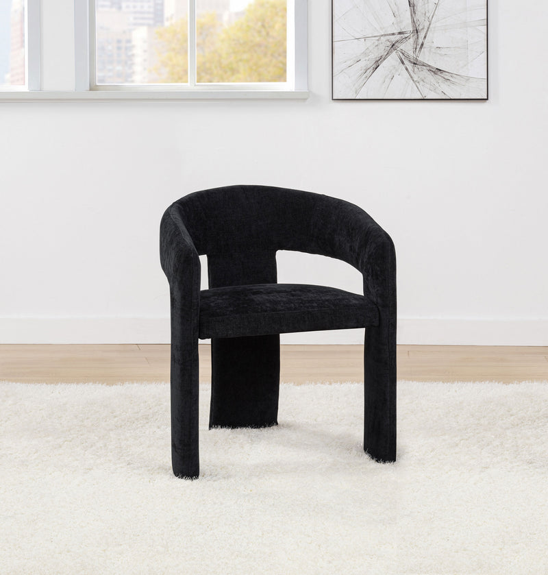 Sillón de comedor tapizado Carlow negro (juego de 2)