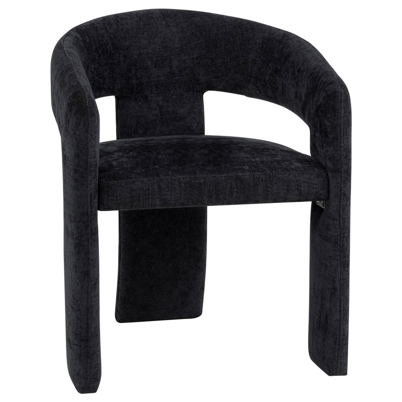 Sillón de comedor tapizado Carlow negro (juego de 2)
