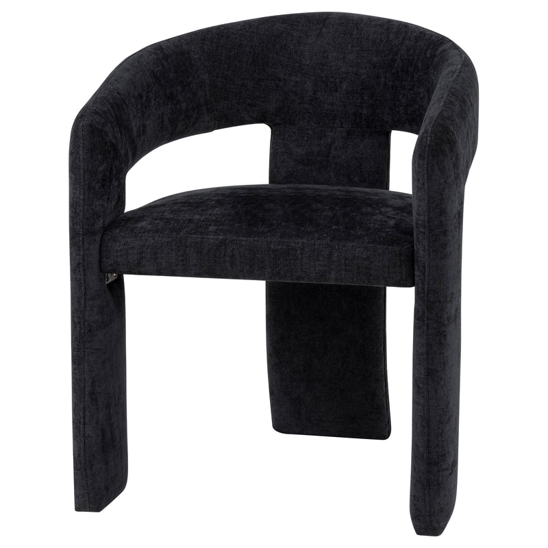 Sillón de comedor tapizado Carlow negro (juego de 2)