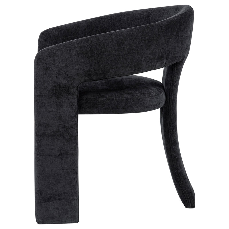 Sillón de comedor tapizado Carlow negro (juego de 2)