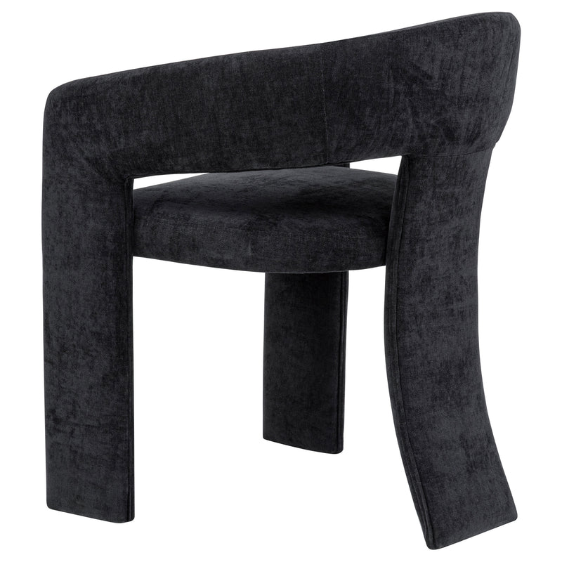 Sillón de comedor tapizado Carlow negro (juego de 2)