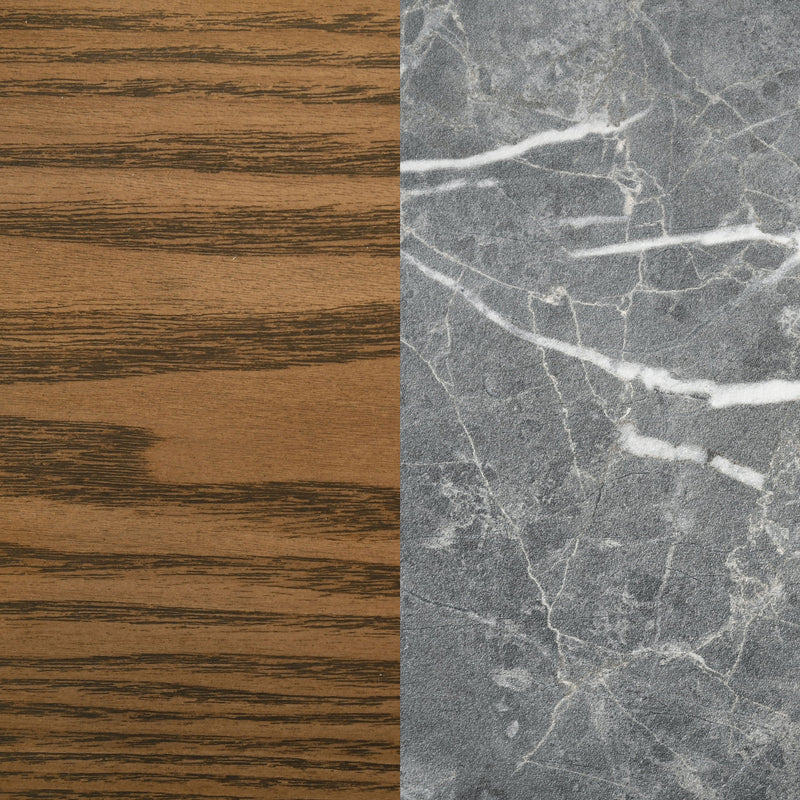 Mesa de comedor redonda Franklin de 50 pulgadas, gris y roble oscuro