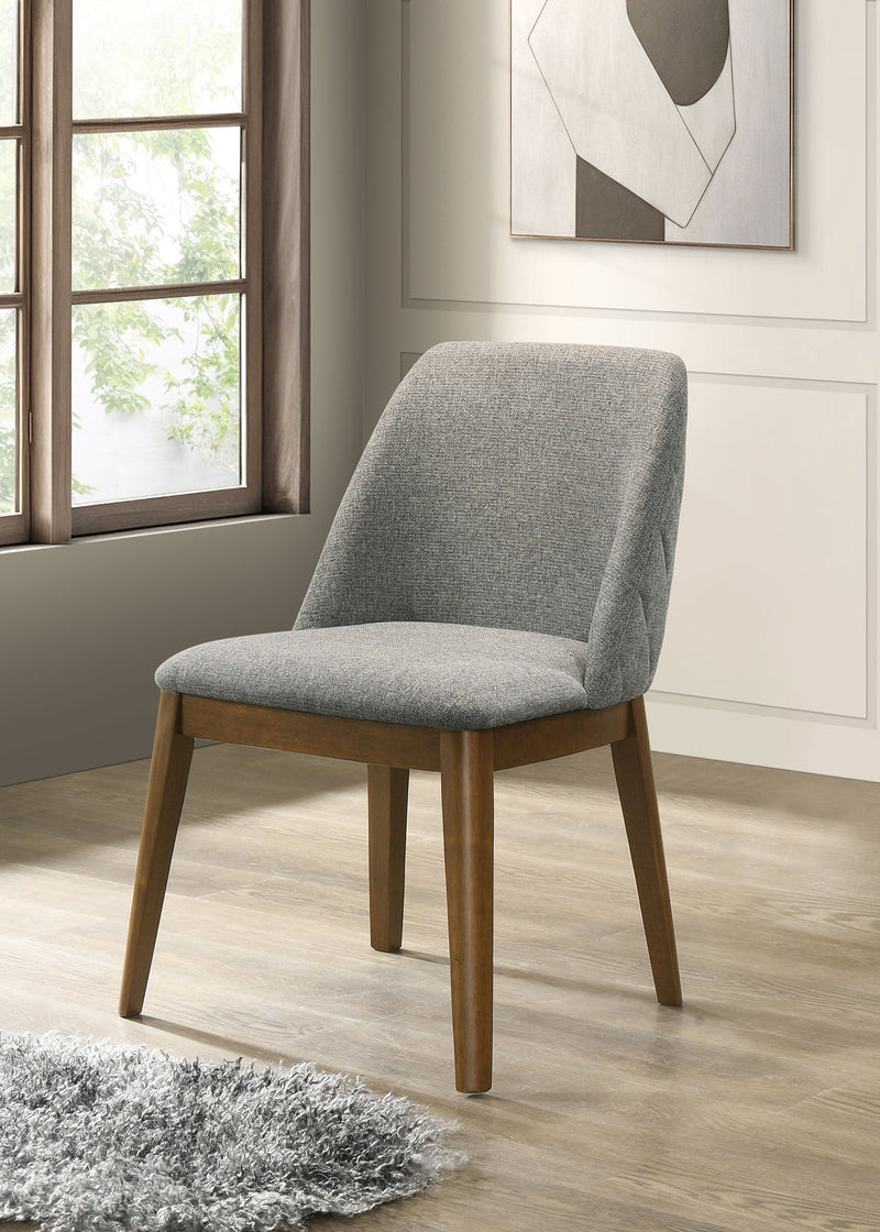 Silla de comedor auxiliar tapizada Franklin gris (juego de 2)