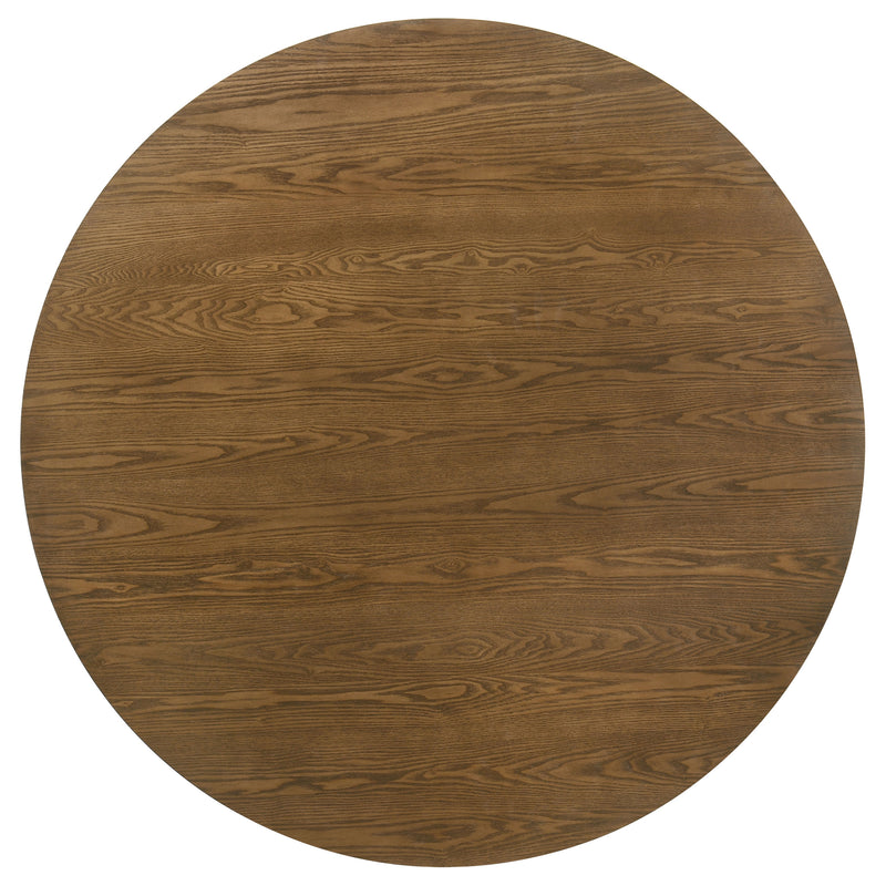 Mesa de comedor redonda de madera con pedestal Franklin de 54 pulgadas, color marrón oscuro