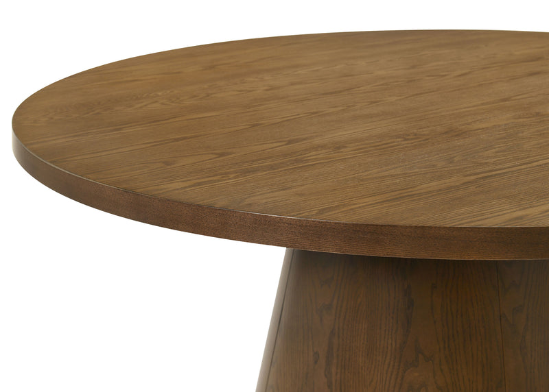 Mesa de comedor redonda de madera con pedestal Franklin de 54 pulgadas, color marrón oscuro
