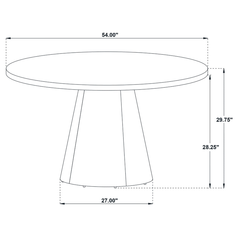 Mesa de comedor redonda de madera con pedestal Franklin de 54 pulgadas, color marrón oscuro