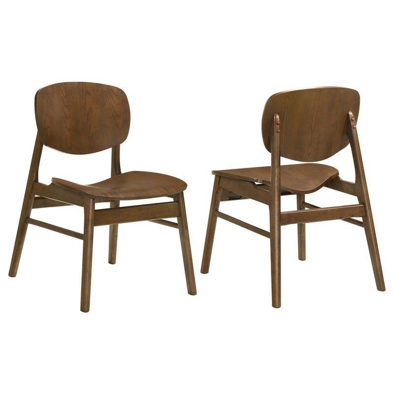 Sillas Auxiliares de Comedor Benford con Asiento de Madera Marrón Oscuro (Juego de 2)