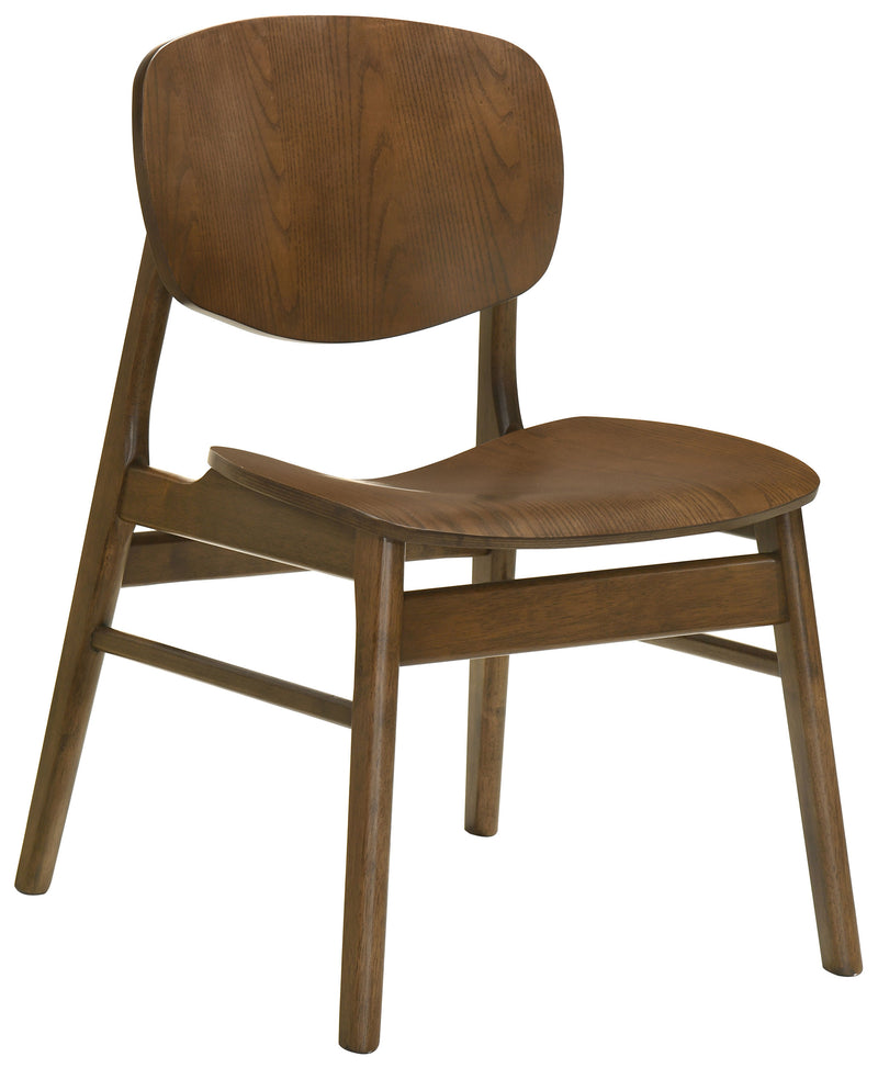 Sillas Auxiliares de Comedor Benford con Asiento de Madera Marrón Oscuro (Juego de 2)