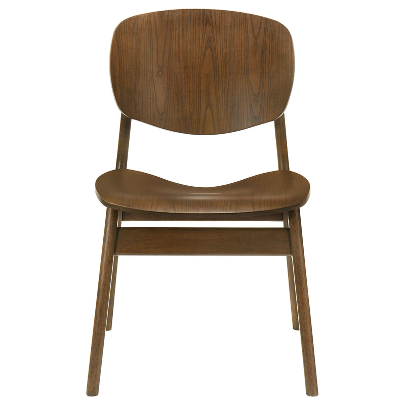 Sillas Auxiliares de Comedor Benford con Asiento de Madera Marrón Oscuro (Juego de 2)