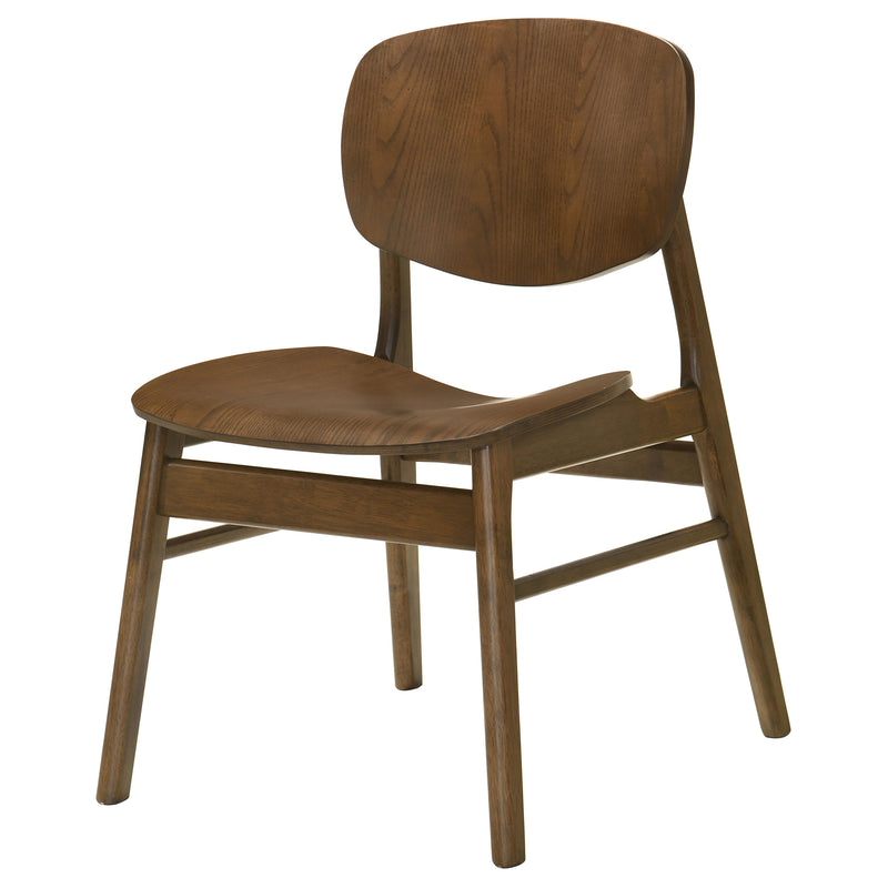 Sillas Auxiliares de Comedor Benford con Asiento de Madera Marrón Oscuro (Juego de 2)