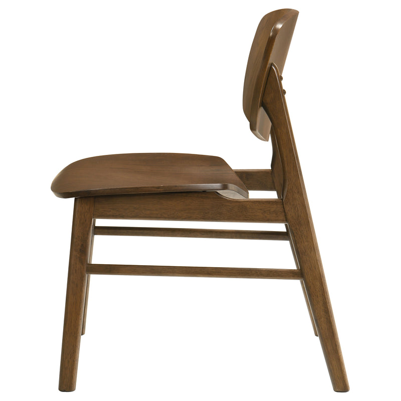 Sillas Auxiliares de Comedor Benford con Asiento de Madera Marrón Oscuro (Juego de 2)