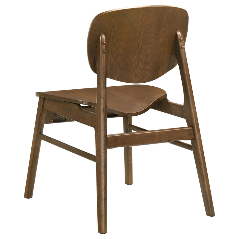 Sillas Auxiliares de Comedor Benford con Asiento de Madera Marrón Oscuro (Juego de 2)