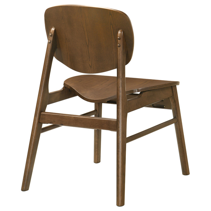 Sillas Auxiliares de Comedor Benford con Asiento de Madera Marrón Oscuro (Juego de 2)