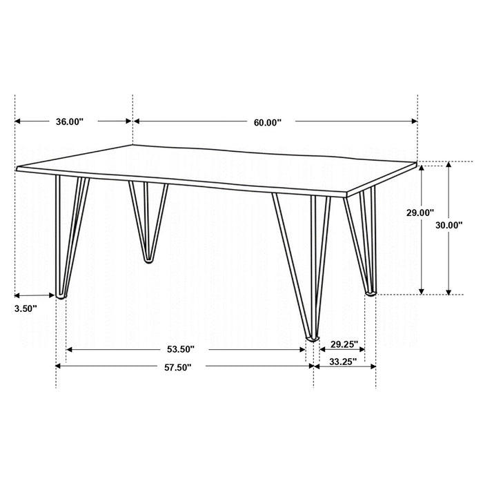 Topeka  Dining Set Mango Cocoa and Gunmetal