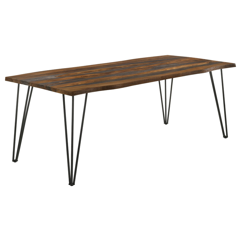 Mesa de comedor Neve de 80 pulgadas con borde natural de palisandro gris