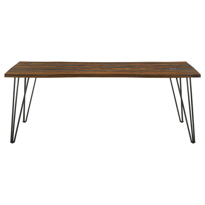 Mesa de comedor Neve de 80 pulgadas con borde natural de palisandro gris