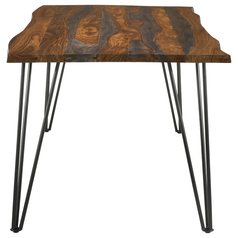 Mesa de comedor Neve de 80 pulgadas con borde natural de palisandro gris