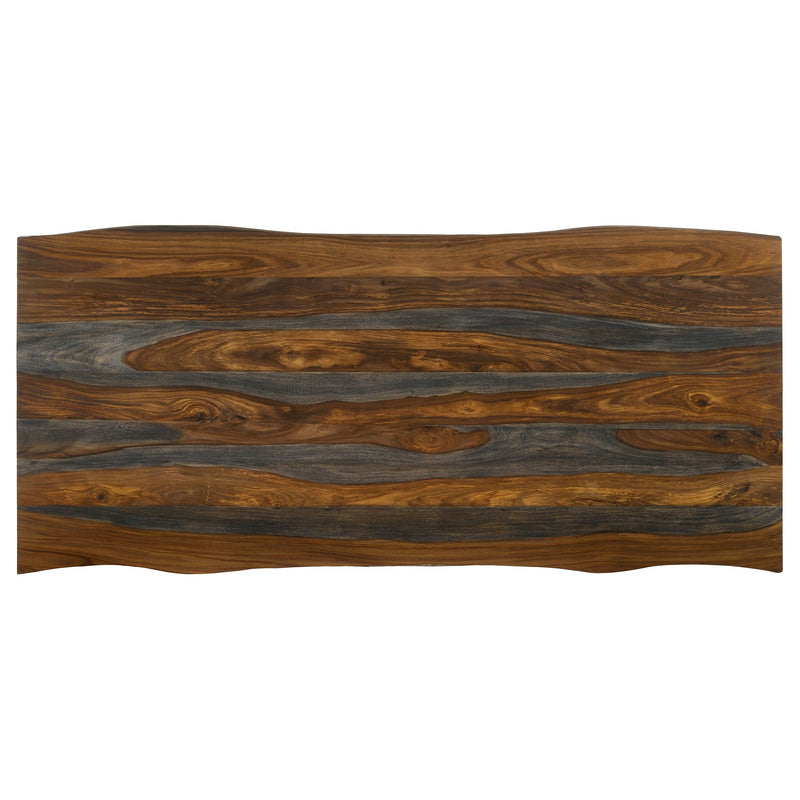 Mesa de comedor Neve de 80 pulgadas con borde natural de palisandro gris