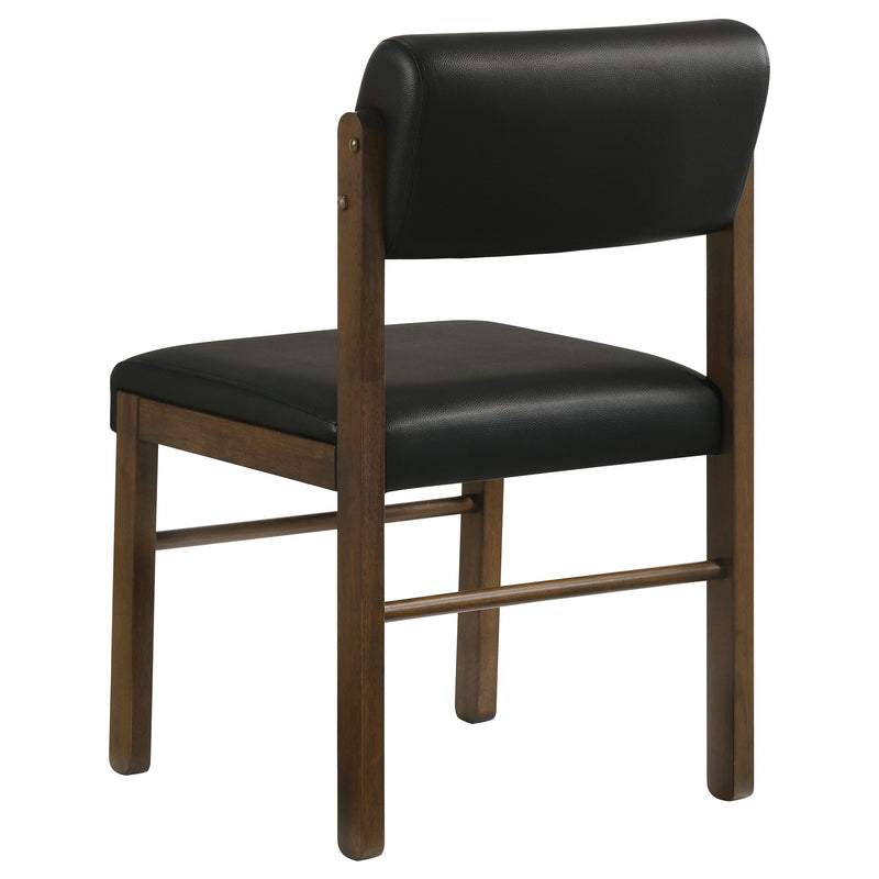 Silla auxiliar de comedor tapizada Kehoe, negra y roble natural (juego de 2)
