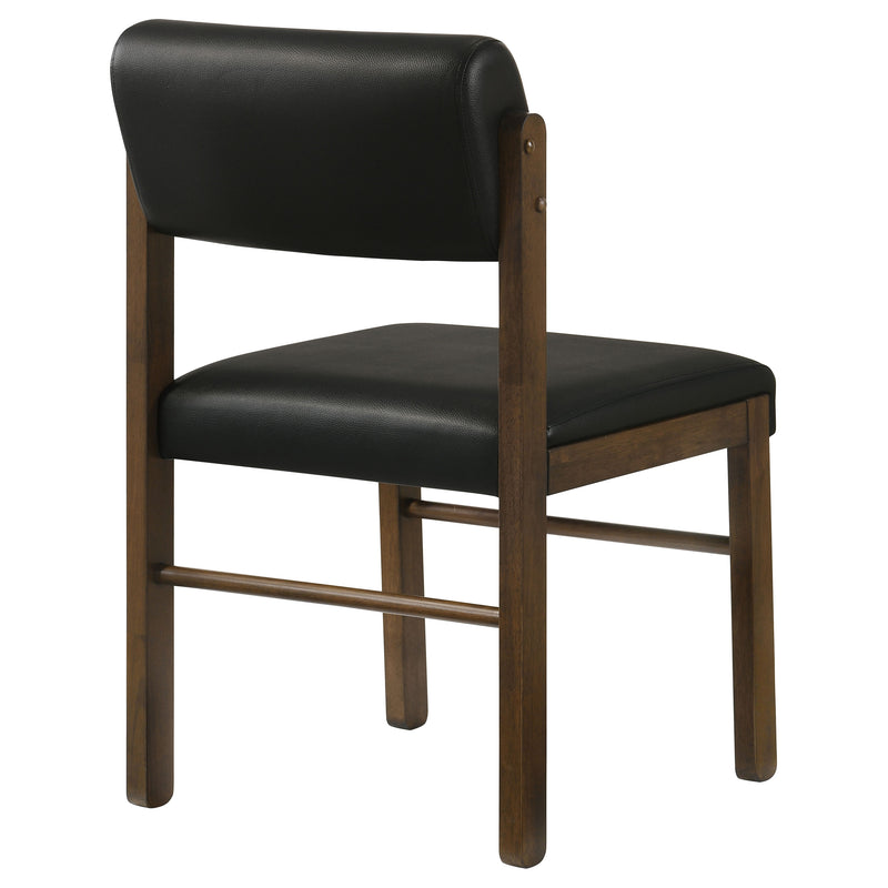 Silla auxiliar de comedor tapizada Kehoe, negra y roble natural (juego de 2)