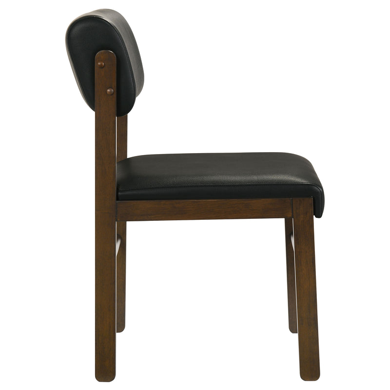 Silla auxiliar de comedor tapizada Kehoe, negra y roble natural (juego de 2)