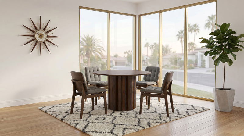 Hamlyn Round Wood Dining Set Grey and