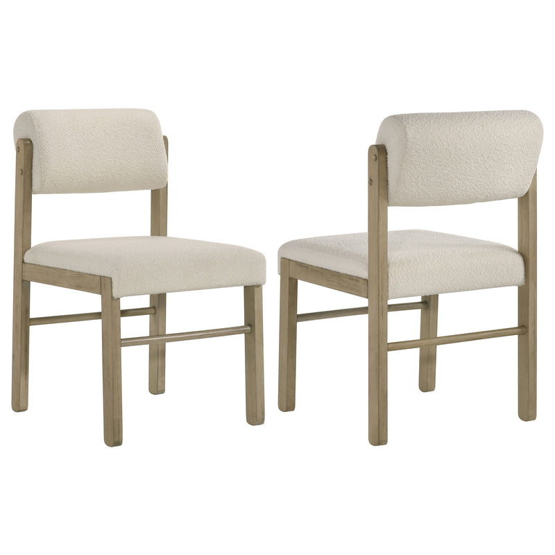 Silla auxiliar de comedor tapizada Kehoe, negra y roble natural (juego de 2)