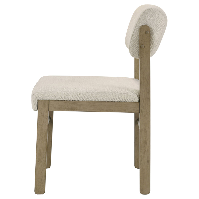 Silla auxiliar de comedor tapizada Kehoe, negra y roble natural (juego de 2)