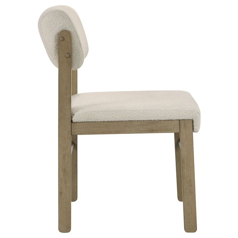 Silla auxiliar de comedor tapizada Kehoe, negra y roble natural (juego de 2)