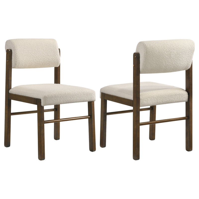 Silla auxiliar de comedor tapizada Kehoe, negra y roble natural (juego de 2)