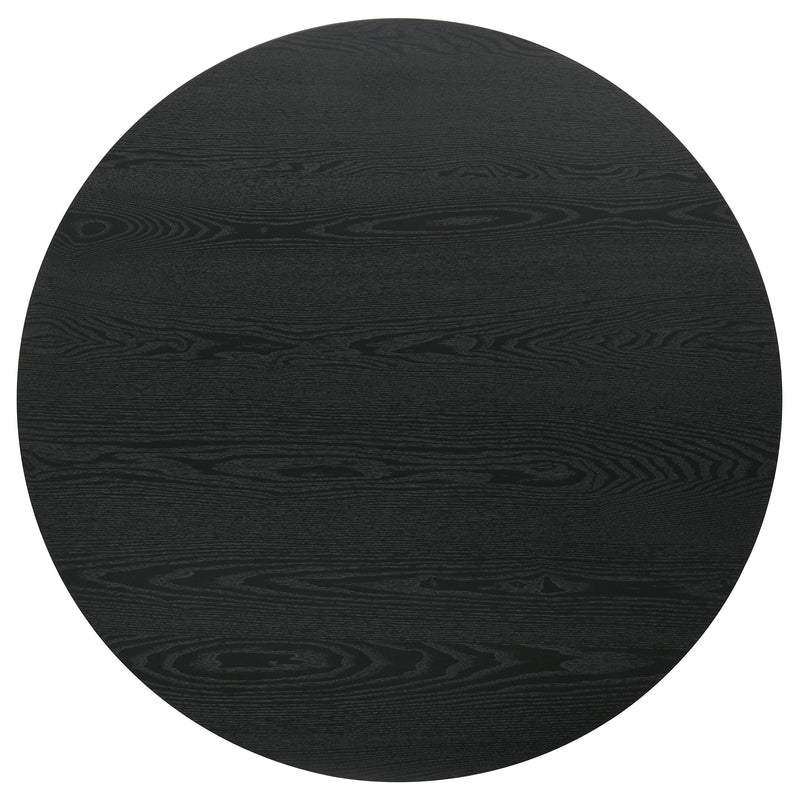 Juego de comedor redondo de 5 piezas de madera a altura de mostrador Hamlyn Negro