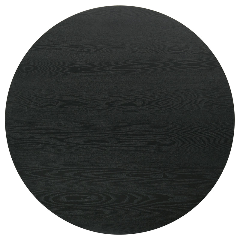 Mesa de comedor redonda de madera Hamlyn de 43 pulgadas, altura de encimera, color negro