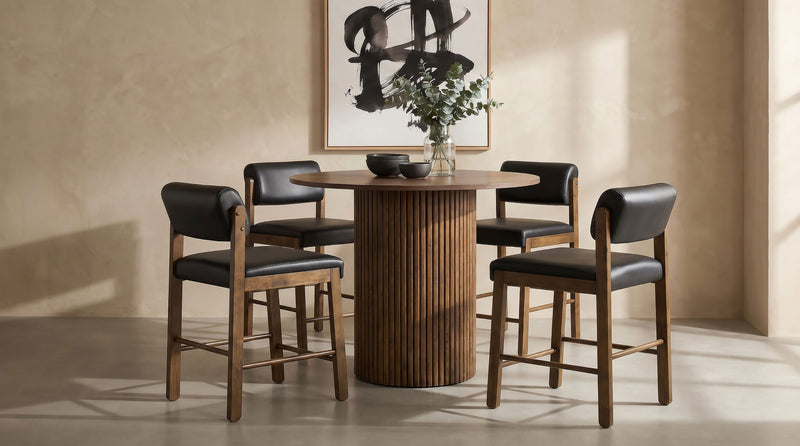 Hamlyn Round Wood Counter Height Dining Set Black and