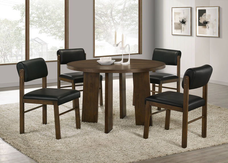 Juego de comedor Strouse de 5 piezas negro y nogal
