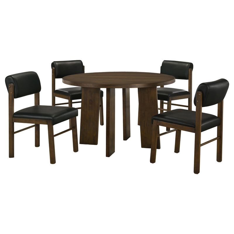 Juego de comedor Strouse de 5 piezas negro y nogal