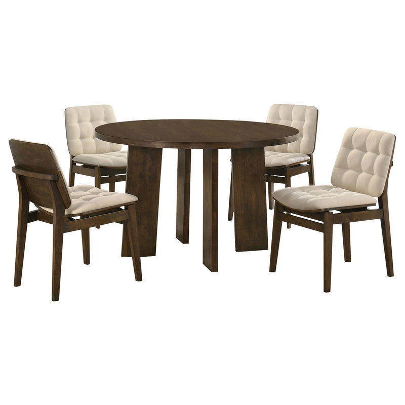 Juego de comedor Strouse de 5 piezas color crema y nogal