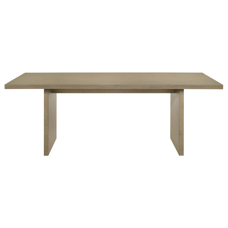 Juego de comedor rectangular Decker de 7 piezas y 82 pulgadas, color crema y roble natural